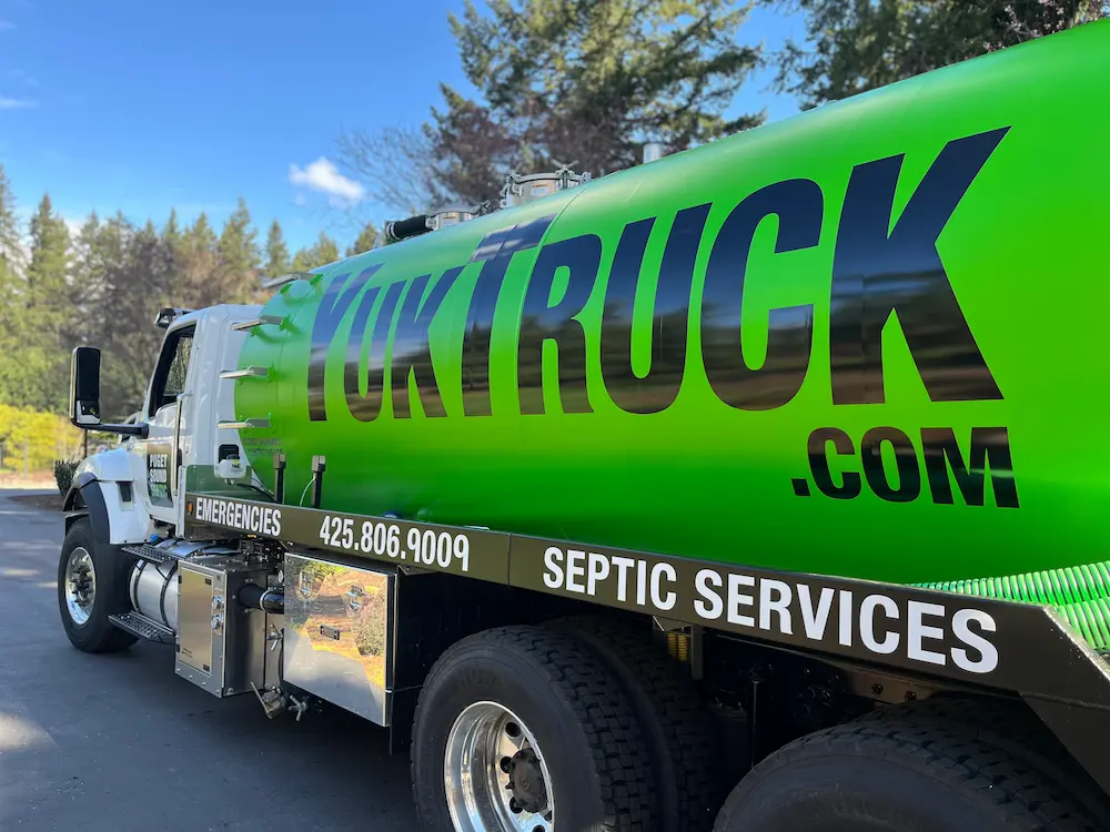 closeup of Puget Sound Septic's YukTruck for lift station services