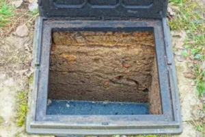 fully clogged septic distribution box on property in Federal Way WA